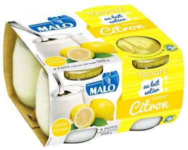 Lemon Yogurt Malo 4 Glass Pot Containers Pack