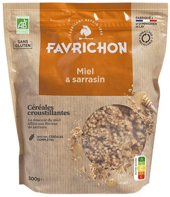 Gluten-Free Honey & Buckwheat Crispy Cereal 500gr - Favrichon