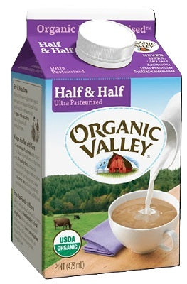 Half & Half Organic Valley 1 Pint - 568 ml  - Ultra Pasteurized