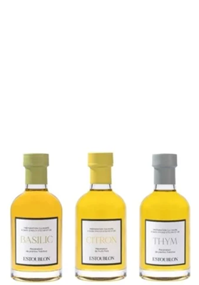 Lemon, Thyme, and Basil Flavored Olive Oils Set Estoublon Winery ( 6.76 fl oz - 20 cl ) - Provence France