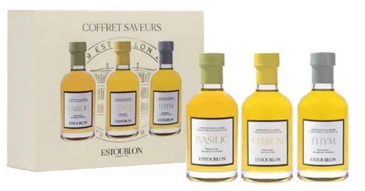 Lemon, Thyme, and Basil Flavored Olive Oils Set Estoublon Winery ( 6.76 fl oz - 20 cl ) - Provence France