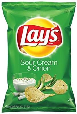 Sour Cream & Onion Flavored Potato Chips Lay's Family Size 250 gr