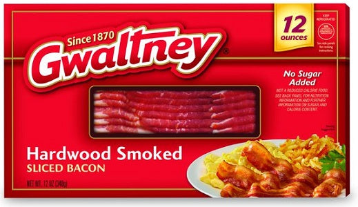 Bacon Sliced Gwaltey 12 oz Pack