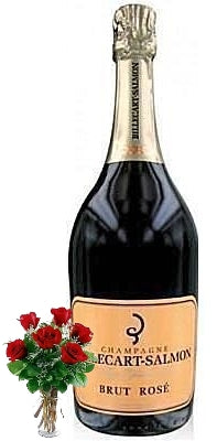Billecart-Salmon Rosé Champagne with 6 Red or Yellow Roses