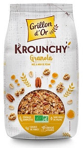 Crunchy Granola Organic Honey and Pecan Nuts 500gr - Grillon d'Or