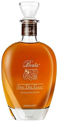 Grappa Berta Bric del Gaian Muscat 8 Yrs with Wooden Box Asti - Italy