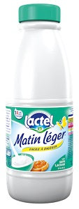 0% Skimmed Milk Lactose Free 33.81 fl oz Organic - Lait Matin Léger 1 litre Lactel - France