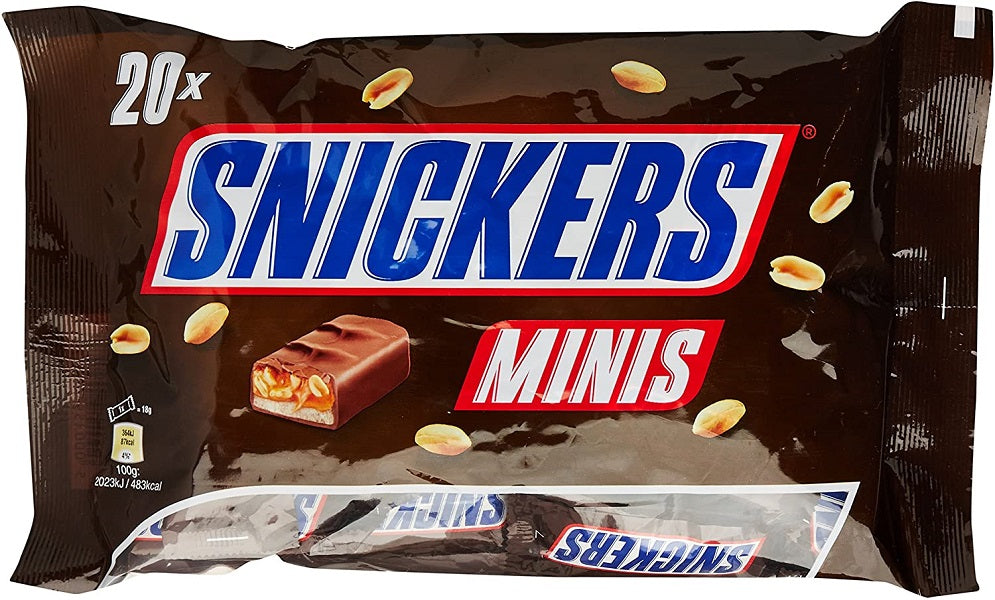 Snickers Minis Caramel Chocolate Peanuts 20 Bar Pack 403 gr