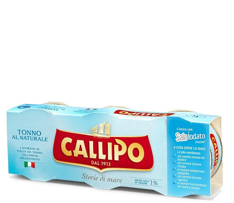 Yellowfin Tuna  All Natural Chunk 3 x 2.8 oz - 80 gr Pack Callipo